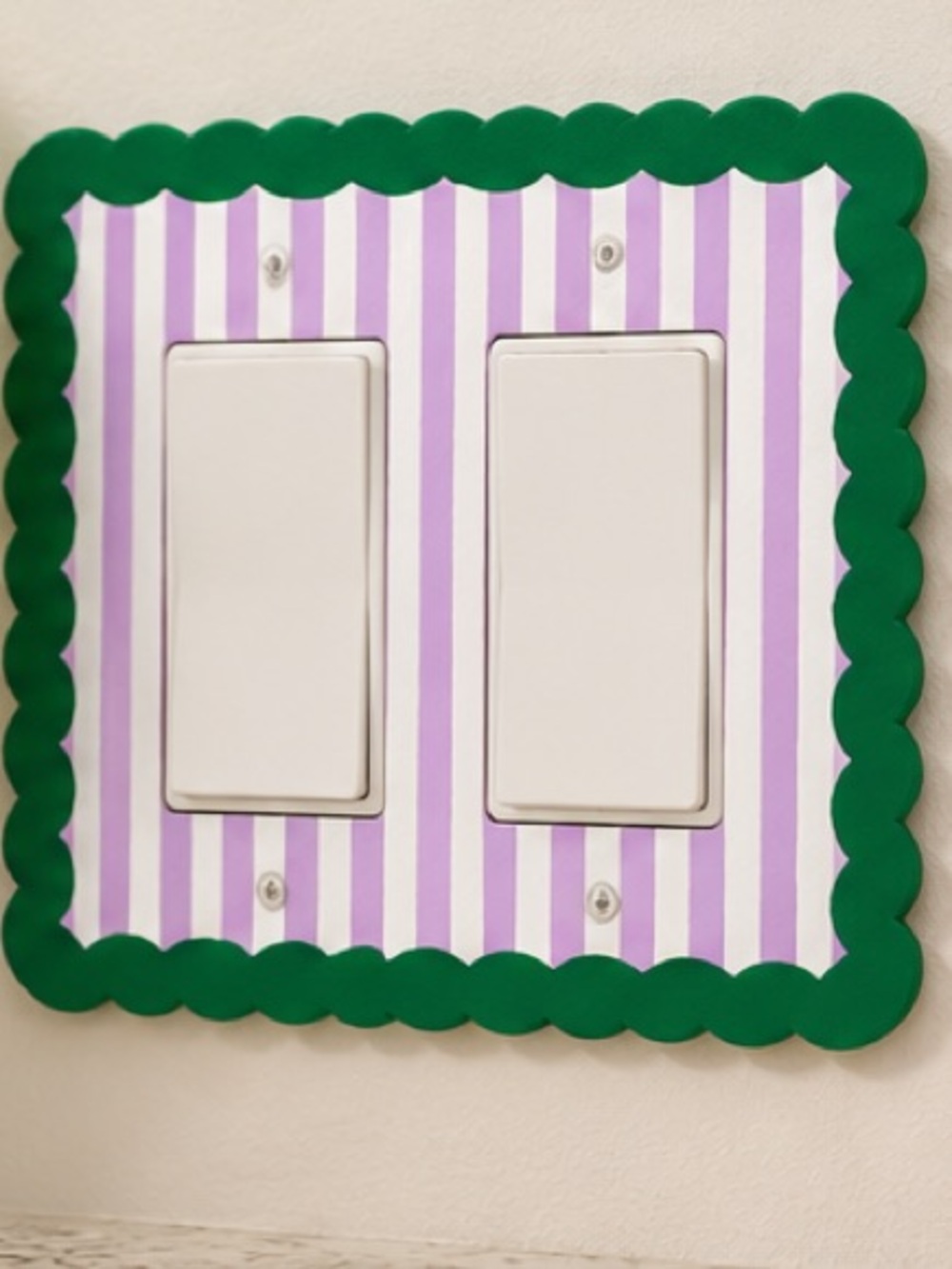 2/$25 3D Printed Scalloped Double Light Switch Cover Custom Colours